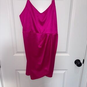 Lulu's Fuchsia Satin Chemise